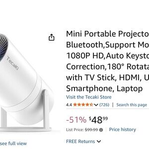 Tecaki Mini Portable Projector